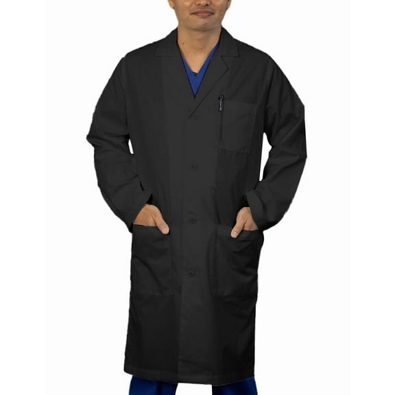 Panda Uniform by HeedFit Unisex 40" Lab Coat, XXS, Black