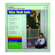 Four Paws Wire Mesh Safety Gate Extra Tall - Wood Frame w/ Coated Wire (29.5"-50"W x 44"H)