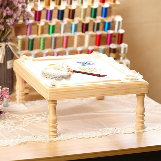 Wood Cross Stitch Rack Embroidery Frame Hoops Table Top DIY