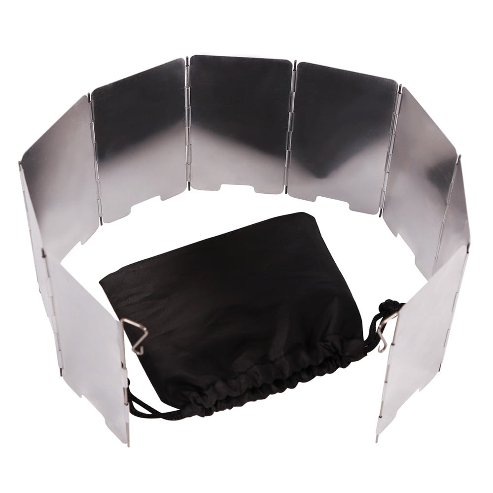 REDCAMP Folding Outdoor Stove Windscreen, 8/9/10/12 Plates Aluminum