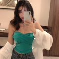 thumbnail image 4 of Women's Strapless Tank Top Summer Ladies Slim Clubwear Solid Color Vest, 4 of 5