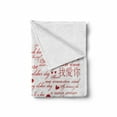 thumbnail image 2 of I Love You Soft Flannel Fleece Throw Blanket, Love Words in Various Language Universal Wedding Engaged Flirt Partners Print, Cozy Plush for Indoor and Outdoor Use, 70" x 90", Red White, by Ambesonne, 2 of 6
