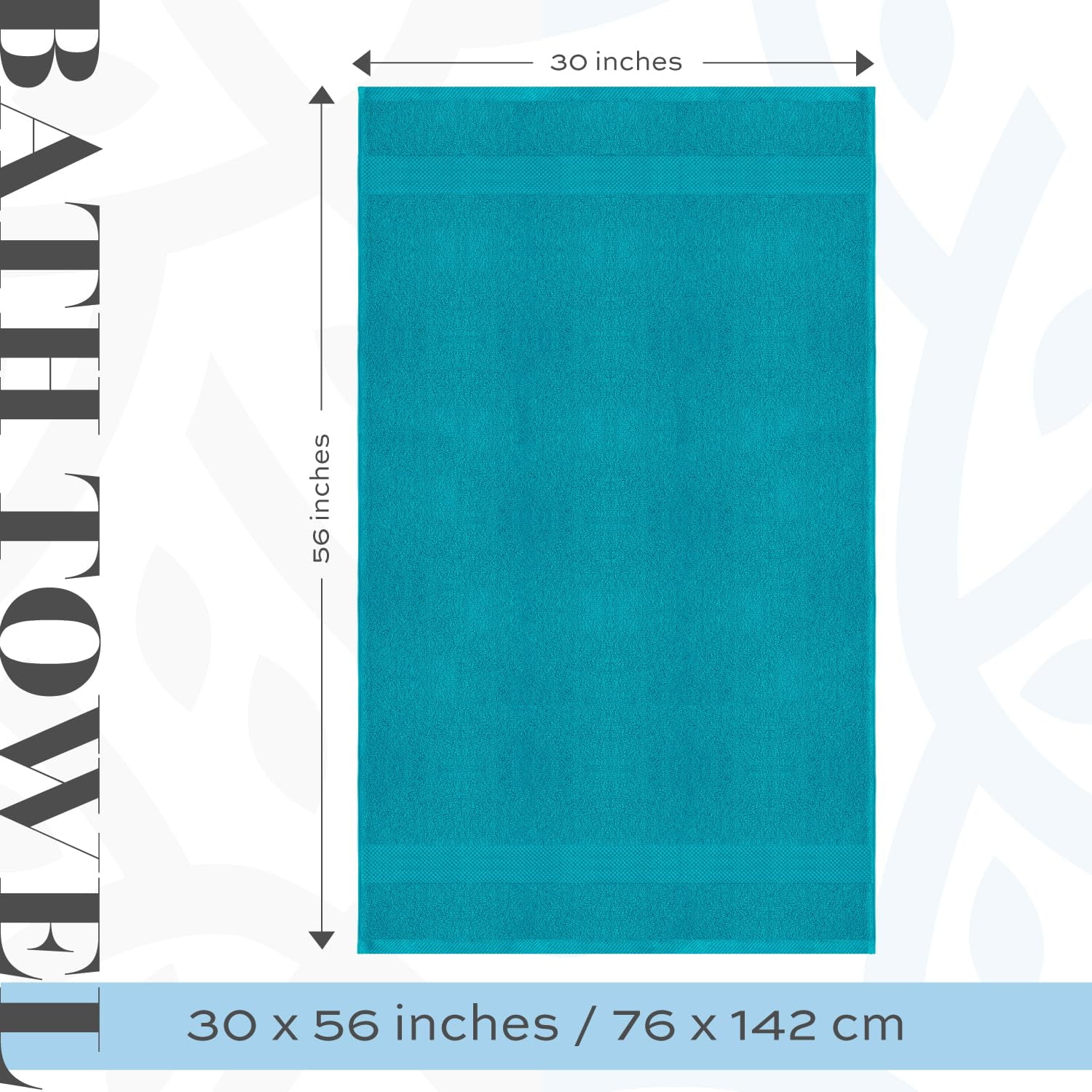 White Classic Luxury Bath Towels Large - Cotton Hotel spa Bathroom Towel |30x56 | 4 Pack | Aqua