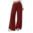 thumbnail image 5 of Zulora Women’s Casual Drawstring Elastic Waist Sports Straight Slim Track Pants with Side Line & Back Pockets for Daily Workout, 5 of 8