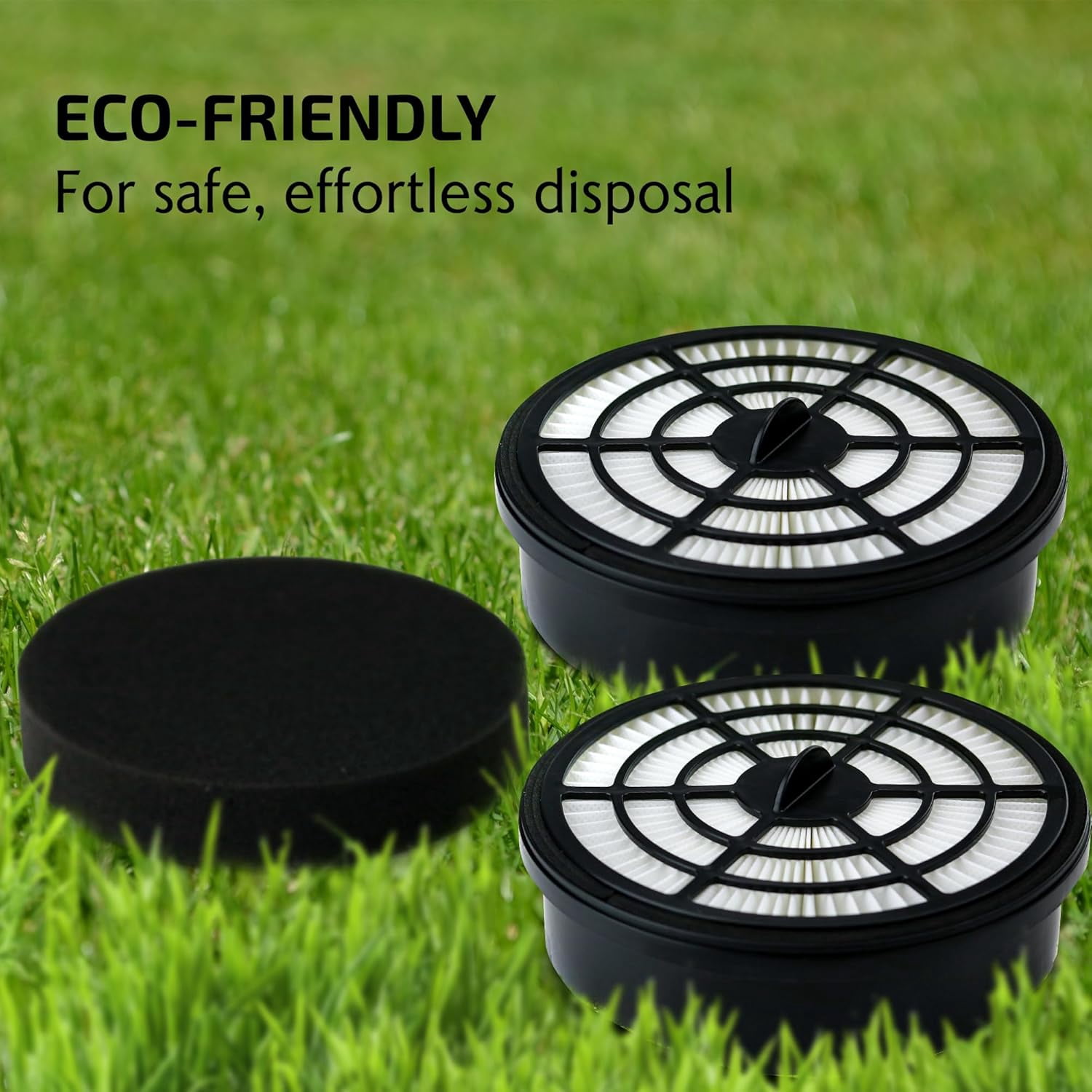 OVENTE Replacement Filter for ST2620 Bagless Canister Vacuum Cleaner (Pack of 2) with Ultra-Dust and Small Particles Filtration, Easy to Remove and Install, Black ACPST26702