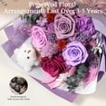 thumbnail image 4 of Emibele Preserved Flower Bouquet Gifts for Mom,Purple Eteranl Roses Bouquets with Bear, Gifts for Her Women Wife Grandma on Valentines Mother's Day Birthday Anniversary, 4 of 10