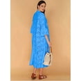thumbnail image 6 of Women'S 2025 Lace Eyelet Embroidery Maxi Dress V-Neck Trumpet Sleeve Boho Flowy Swing Dress Blue M, 6 of 9