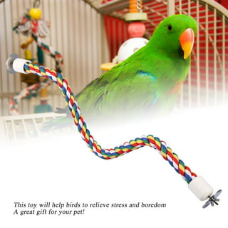 Weewooday 2 Pieces Toy Bird Rope Perches Climbing Rope Bungee Bird Toys  Rope Perch Stand Cage Rope Comfy Perch Parrot Toys for Parrot, Parakeets  Cockatiels, Conures 21.6 Inch