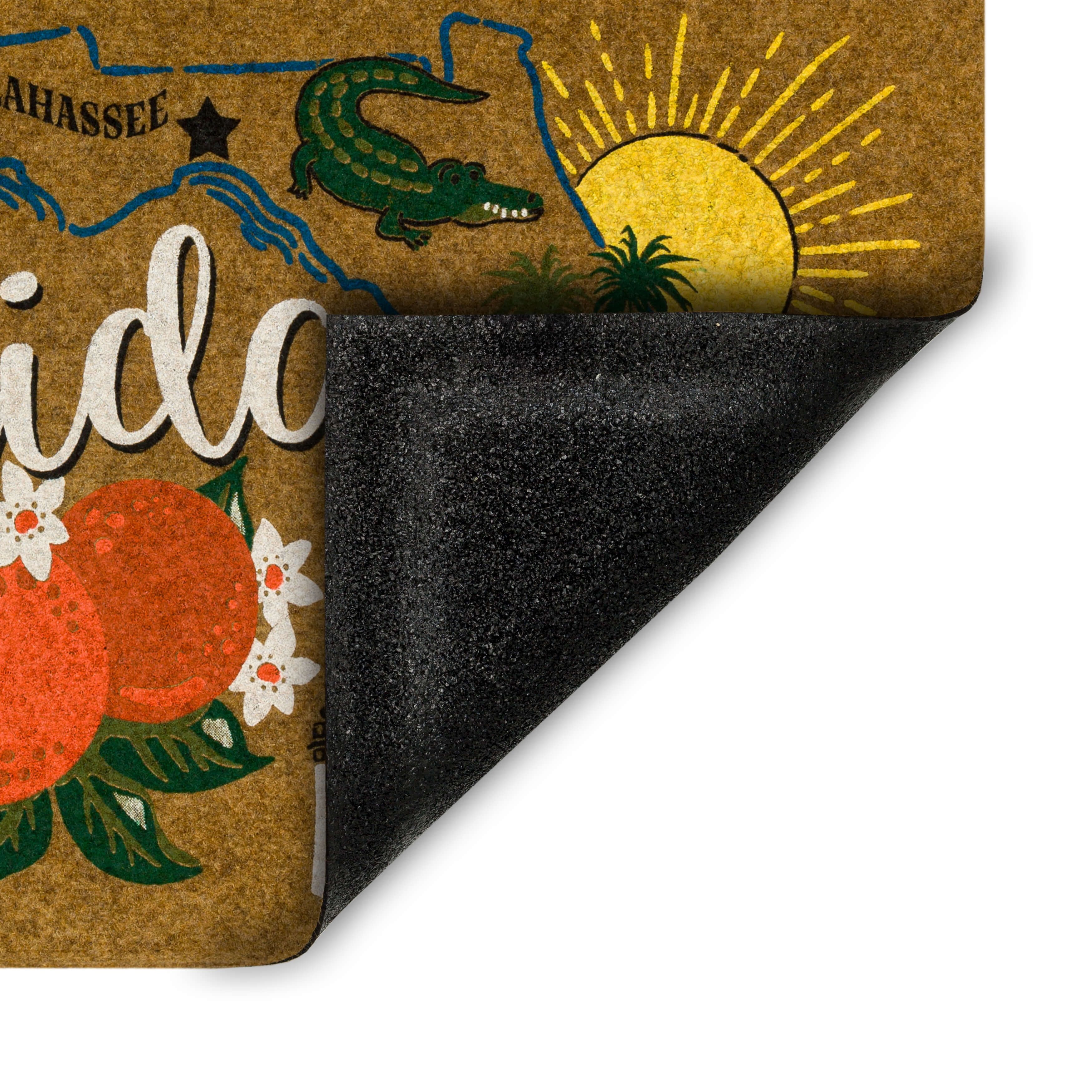 Mohawk Home Florida Indoor/Outdoor All Weather Polyester Rubber Backed Rectangle Doormat, Tan, 18" x 30"