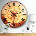thumbnail image 2 of DesignArt Blossom Dandelion Flower on Brown Large Wall Clock, 2 of 2