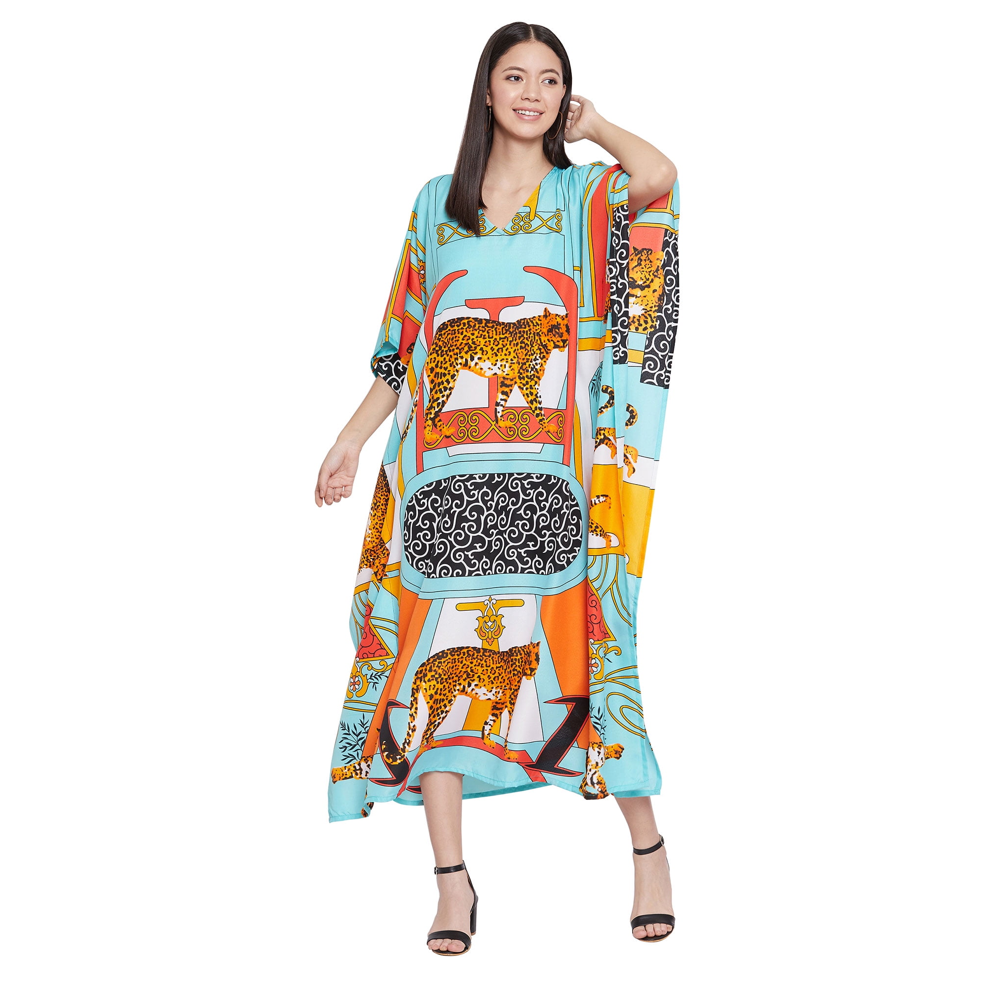 Comfy Ethnic Kaftan Premium Rayon Casual Summer Home Dress,Simple yet Stylis Plus Size