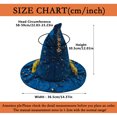 thumbnail image 2 of RUTAYY Women's Halloween Witch Hat Star Print Design Hanging Star Pendant Wide Brim Party Hats Black, 2 of 3