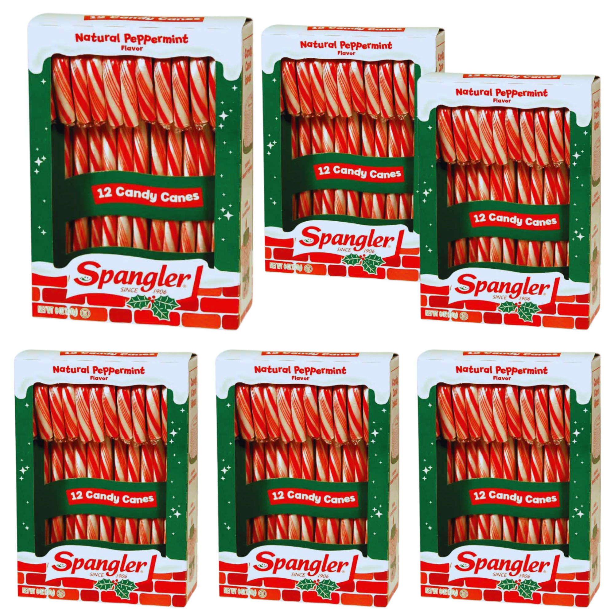 Classic Red and White Peppermint Candy Canes, Natural Peppermint Flavor