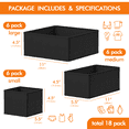 thumbnail image 2 of PLUMEBAY 18 Pack Drawer Organizer for Clothes, Dresser Drawer Organizer Bins, Closet Storage Dividers, Black, 2 of 6
