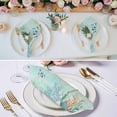 thumbnail image 3 of Teal Beach Coastal Cloth Napkins, Summer Nautical Coral Shell Botanical Washable and Reusable Dinner Napkins Set of 4, Table Napkin for Kitchen Party Birthday Wedding Hotel Housewarming 20"x20", 3 of 9