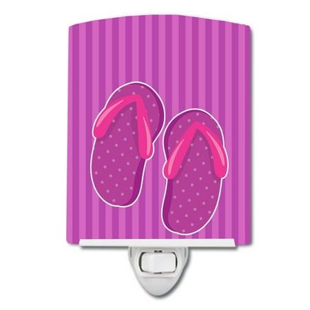 

Caroline s Treasures BB8662CNL Beach Baby Girl Flip Flops Ceramic Night Light 6x4x3 multicolor