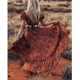 thumbnail image 3 of Vestidos largos bohemios con cuello en V de TEELYNN para mujer, vestidos vintage 2022 con estampado floral y mangas abullonadas, vestidos de verano gitanos hippies, vestidos bohemios, 3 of 4
