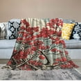 thumbnail image 2 of Nawypu Renaissance Blanket Bed Throws Blankets,Rococo Boho Floral Antique,for Sofas Soft Thick Throw,Warm and Cozy for All Seasons, Dark Blue Vermilion, 2 of 6