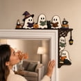 thumbnail image 7 of Halloween Ghost Door Corner, Wooden Frame Topper, Spooky Wall Decor, Exquisite Cutout Design and Bright Fade-Proof Print for Door Frames, Mirror Edges and Window Corners., 7 of 7