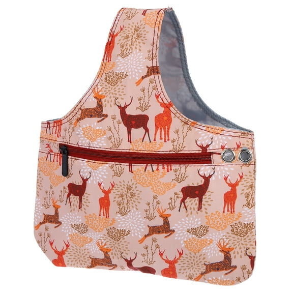 Uxcell Crochet Bag, Yarn Storage Organizer Knitting Supplies Holder for Crocheting with Strap, Deer Orange