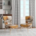thumbnail image 2 of Designart "Orange Expressions II" Yellow Abstract Collages Upholstered Accent Chair - Modern Arm Chair For Living Room, 2 of 7