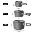 thumbnail image 3 of Camping Cooking Pot Aluminum Alloy Camping Cookware with Folding Handle for Camping Picnic Hiking, 3 of 5
