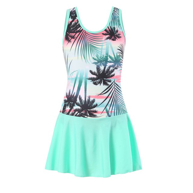Kid Girls Swimsuits 1 Piece Summer Quick Dry Athletic Bathing Suits 8-9 Years