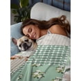 thumbnail image 3 of Twin Flat Sheet 66"x96", Boho Spring Floral Soft Lightweight Bedding Flat Sheets Only, Retro Flowers Plants Patchwork Grid Green Brushed Microfiber Top Bed Sheet, Breathable StainResistant Bedsheets, 3 of 9