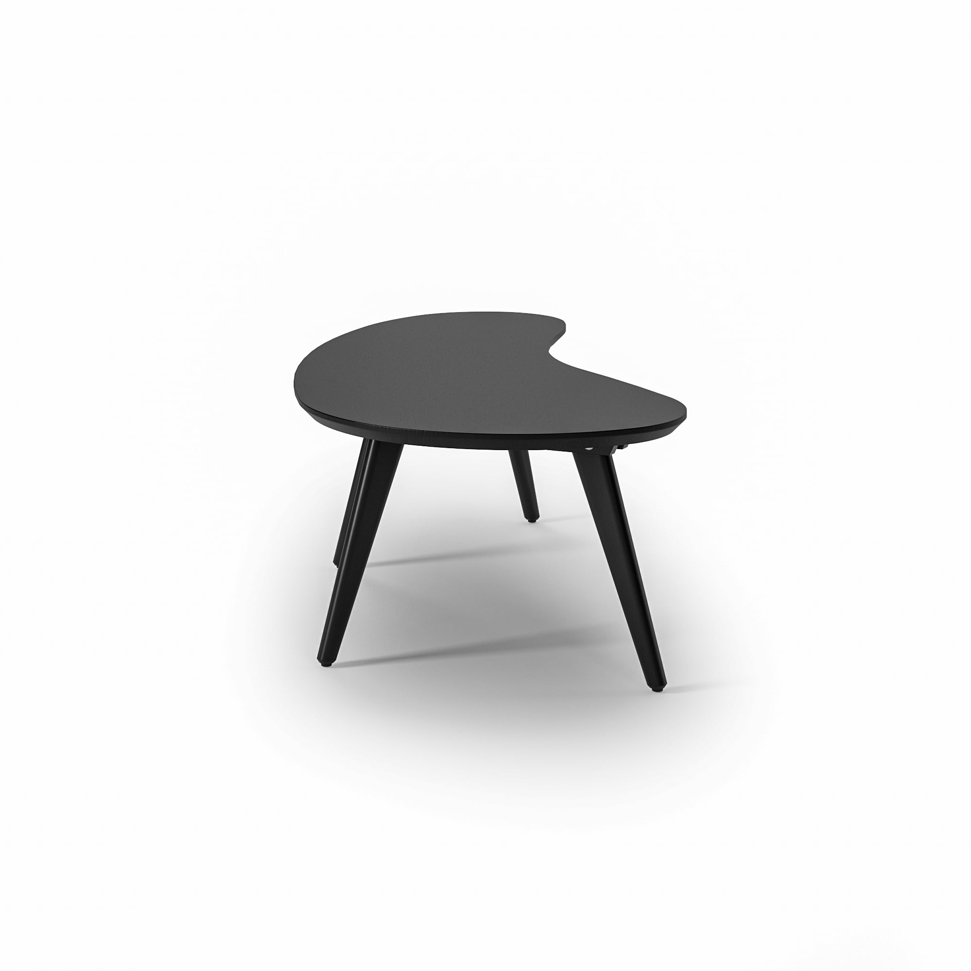 Camaflexi Mid Century Modern Coffee Table Small Tabletop Wood Coffee Desk, Black