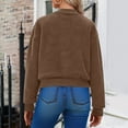 thumbnail image 5 of Otntypg Women Fleece Cropped Jacket Fall Winter Bomber Long Sleeve Faux Sherpa Fuzzy Thick Warm Casual Zip Up Outwear Coat with Pocket Coffee XL, 5 of 8