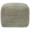 thumbnail image 3 of Simpli Home Eastmont 18 inch Wide Boho Square Pouf in Cream Handwoven PET Polyester, 3 of 6