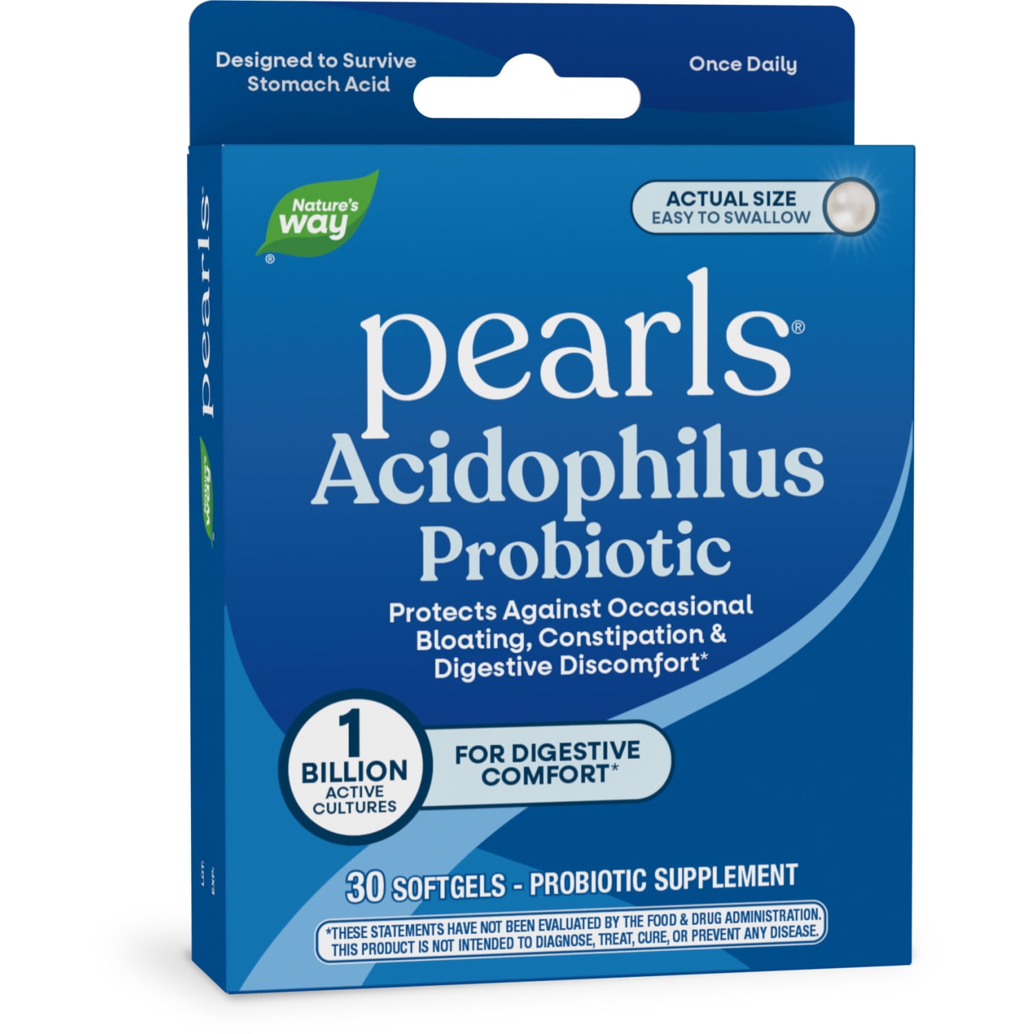 Nature's Way Pearls Acidophilus Probiotic Softgels, 1 Billion Cultures, Unisex, 30 Count