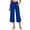 Blue, variant on cfhntfmh Capri Pants for Women Wide Leg Yoga Dress Capris with Pockets Crossover Loose Casual Work Crop Pants