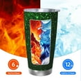 thumbnail image 5 of Bingfone Green Sparkling for 20 Oz Stainless Steel Travel Mug Double Wall Water Coffee Cup for Home,Office, Outdoor Works Great for Ice Drinks and Hot Beverage-Without Straw, 5 of 8