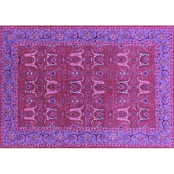 Ahgly Company Indoor Rectangle Oriental Purple Industrial Area Rugs, 5' x 8'