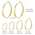 thumbnail image 5 of Leander Sterling Silver/Gold plated Hoop Earrings Large Silver Hoop Earrings for Women Lightweight Big Hoops Earring Hypoallergenic Thin Hoops Earring for Women 30/40/50/60/70MM, 5 of 6