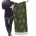 thumbnail image 4 of Shawl Wraps for Women - Green Camouflage Skull Oversized Fall Winter Fashion Blanket Scarf for Women, 4 of 6