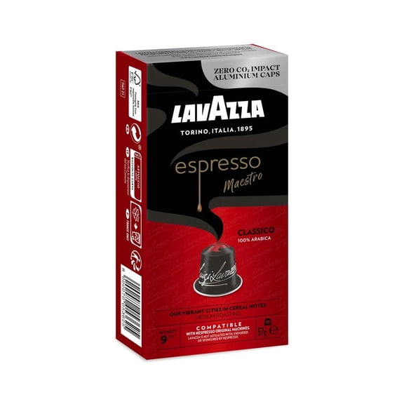 Lavazza Ground Medium Roast Classico Espresso Maestro Coffee 10 Capsules