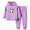 Purple, variant on NIEWTR 7-8 Years Kid Toddler Girls Clothes Print Sweatshirt Sports Pants 2PC Girl Fall Winter Clothing Set Leisure Fall Winter Outfits Set A40-Black