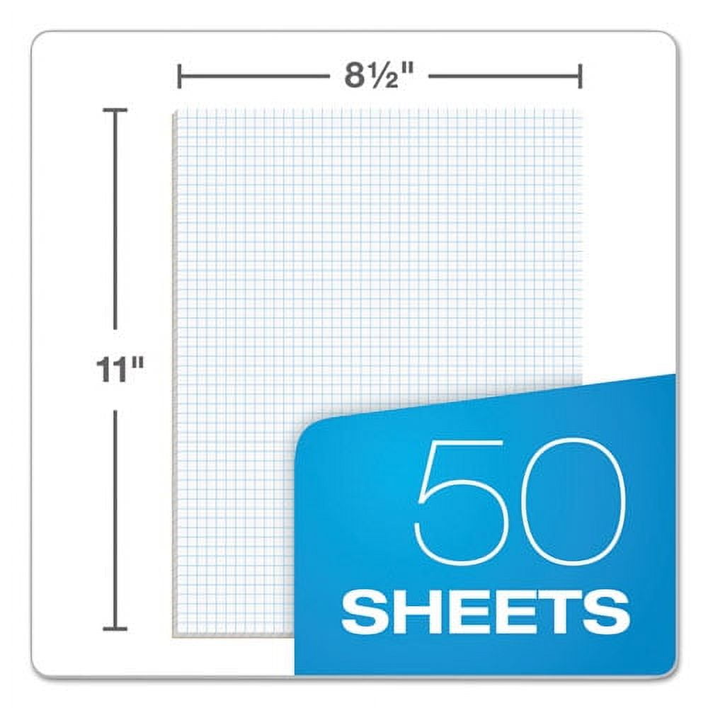 "Quadrille Pads, Quadrille Rule (5 Sq/in), 50 White 8.5 X 11 Sheets | Bundle of 5 Pads"