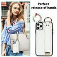 thumbnail image 6 of Allytechgroup 2024 New Trendy Back Case Cover for Apple iPhone 12/ iPhone 12 Pro, Premium PU Leather Luxury Design with Ring Holder Stand Bracket Bumper Shockproof Phone Case for Girls Women, White, 6 of 8