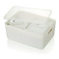 thumbnail image 2 of YBM Home Stackable Plastic Storage Bin with Lid, White, 2148-6, 2 of 2