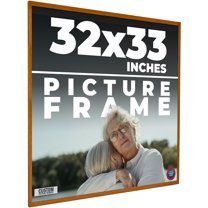 32x33 Honey Brown Real Wood Picture Frame Width 0.75 inches | Interior Frame Depth 0.5 inches |