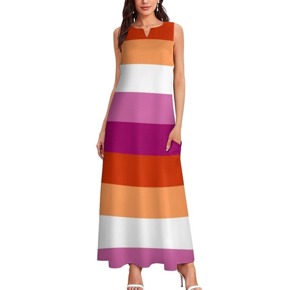 Lesbian (new) Pride Large Flag Print Long Dress Long dress woman summer dress for women