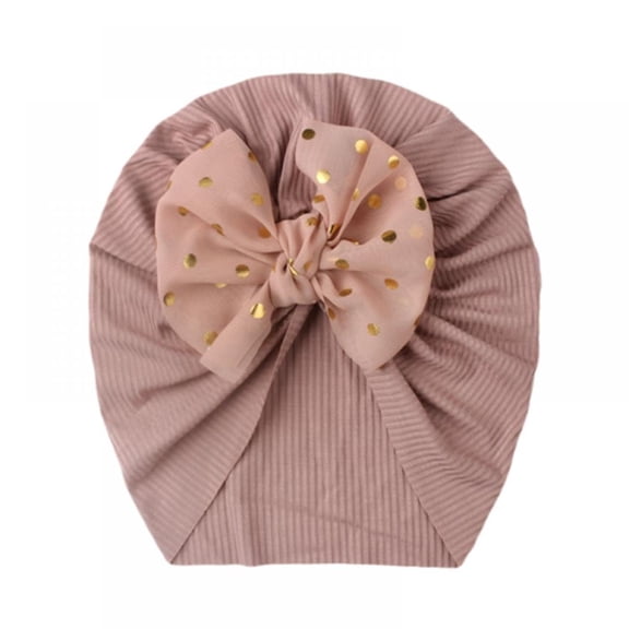 Kernelly Baby Girl Hat Solid Knotted Bowknot Big Hair Bow Beanie Turban Hats Caps Wide Headwraps for