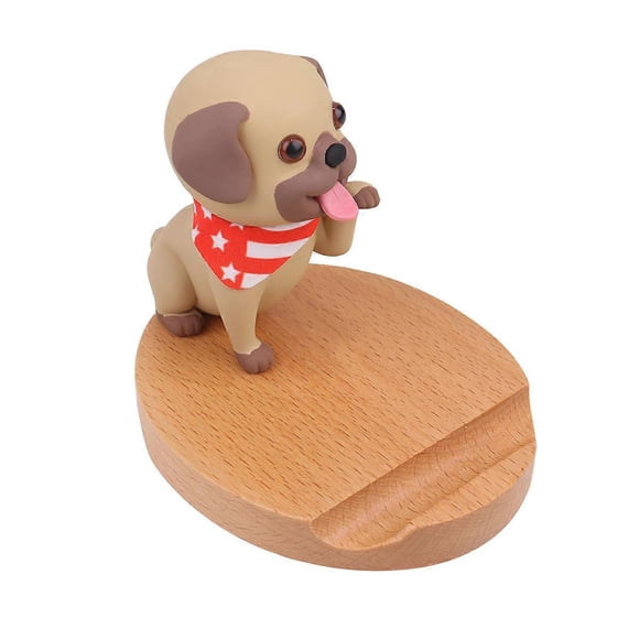 Dog Phone Stand For Desk Desktop Cell Phone Holder Wooden Base Anti Scratch Movie Watching 1Set