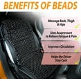 thumbnail image 4 of Zone Tech Black Wooden Beaded Comfort Seat Cover - 2 Pack Full Car Driver Massaging Cool Comfortable Seat Cushion w/ High Ventilation- Reduces Fatigue for Car, Truck or Office Chair, 4 of 8