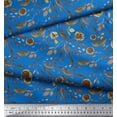 thumbnail image 3 of Soimoi Blue Cotton Duck Fabric Artistic Leaves Fabric Prints By Yard 42 Inch Wide, 3 of 3