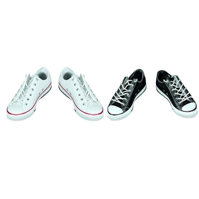 2 pares de zapatos de muñeca 1: 6, zapatos, zapatillas, accesorios para s de acción de 12 pulgadas, en blanco y negro Baoblaze Zapatos de figura de acción de 12 pulgadas