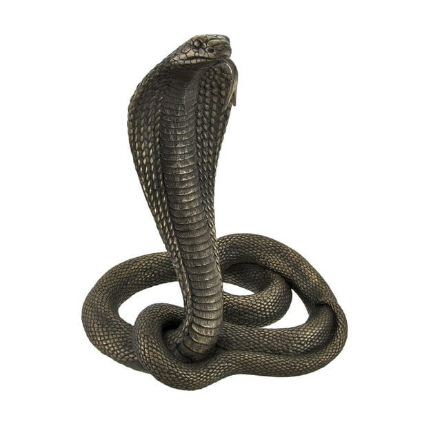 13 Inch Animal Figure Coiled King Cobra Snake Collectible Display